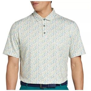 Walter Hagen Men Xl Clubhouse Golf Polo Shirt Yellow Fresco Lemon Sorbet Print